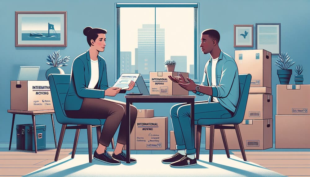 Expert en déménagement international aidant un client avec les démarches administratives