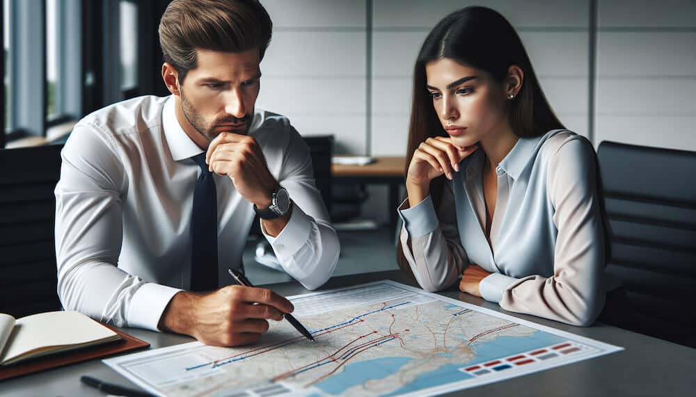 Réunion de planification entre un responsable d'entreprise et un coordinateur Fast Move Benelux