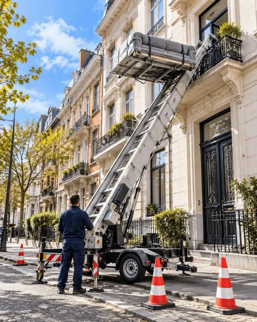 Location de monte-meubles avec opérateur à Bruxelles